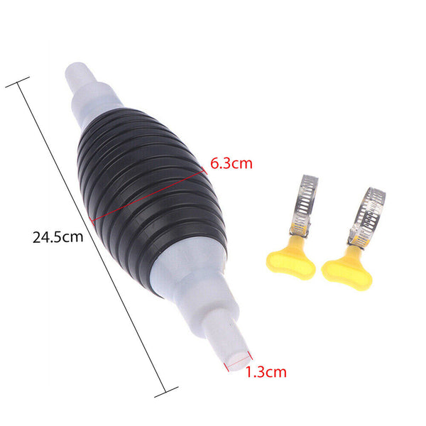 Manual Water Oil Liquid Syphon Petrol Fuel Transfer Pump Hand Siphon Pipe Hose