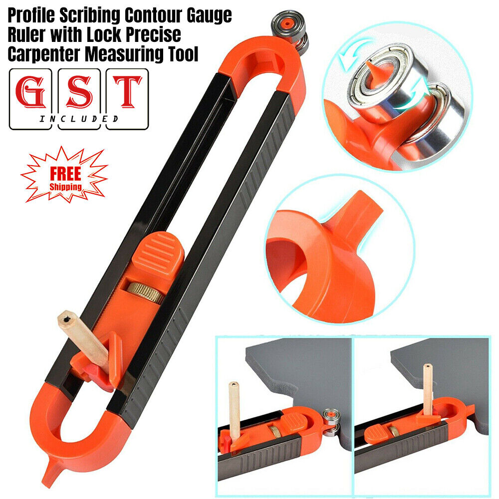 Profile Scribing Contour Gauge Ruler with Lock Precise Carpenter Measuring Tool