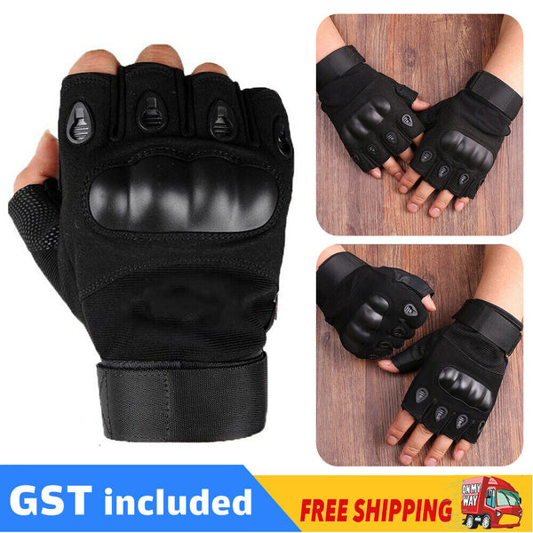 1/3Pairs Tactical Half Finger Gloves FOR Army Military Driving Fitness Sports AU