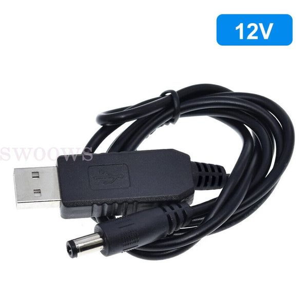 USB to 5V DC barrel jack plug adaptor converter power supply cable 5.5 x 2.1mm