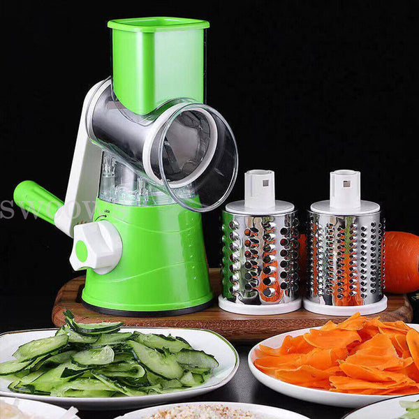 Kitchen Vegetable Fruit Slicer Cutter Shredder Food Manual Rotary Grater Chopper