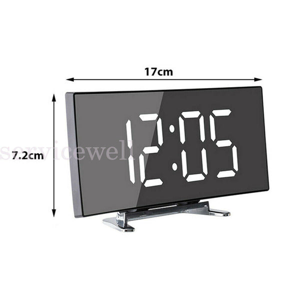 LED Electronic  Digital Alarm Clock Snooze Bedside Table Time Display USB Office