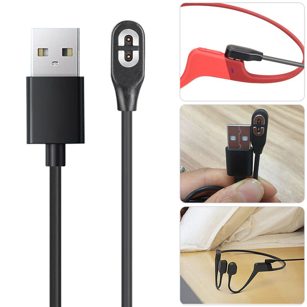 1/2USB Magnetic Headset Charger Charging Base Cable Cord ForAftershokzShokzAS800