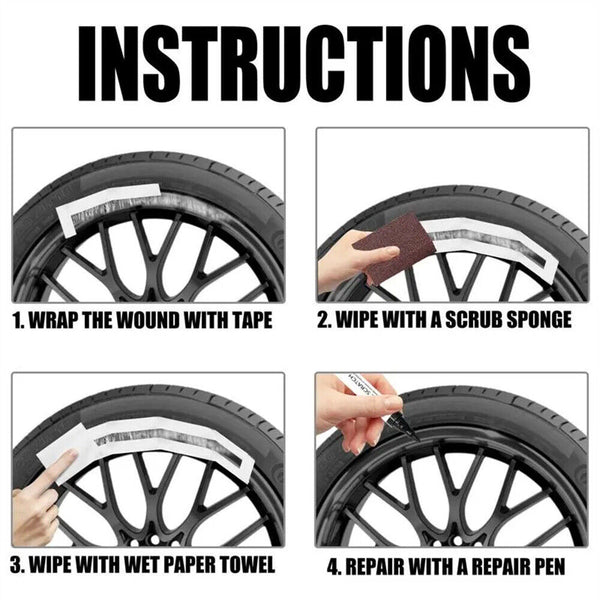 Universal Black Wheel Scratch Repair Touch Up Kit Car Rim Scratch Repair Kit NEW