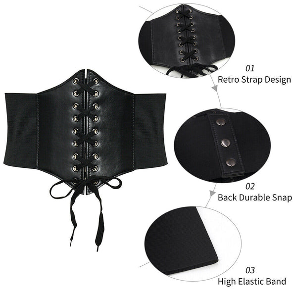 Women Body Shaper Buckle Wide Waistband Waist Belt Underbust Corset Belt NEW AU