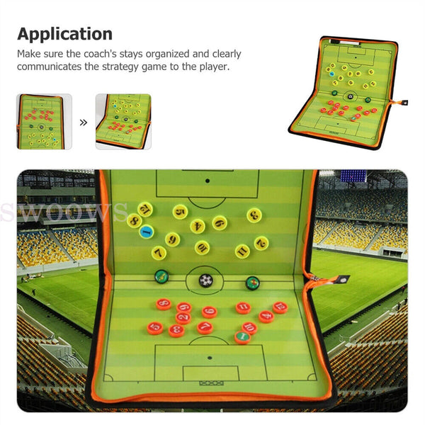 Portable zipper Soccer Football Tactical Board Guidance Training Aid Coaching