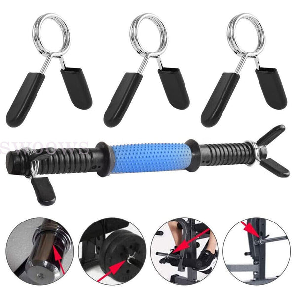 4pc x 25mm Barbell Bar Clamp Spring Collar Clips Gym Weight Lift Dumbbell Lock