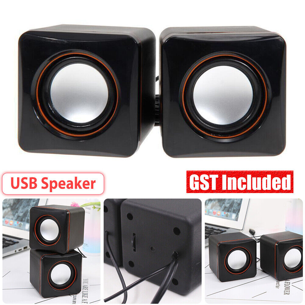 USB Power Wired Computer Speaker Stereo 3.5mm Jack For Desktop PC Laptop AU