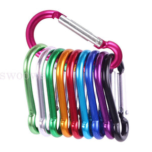 UP 100pcs Aluminum Carabiner Snap Hook D-Ring Clip Key chain Clips Clasp Hiking