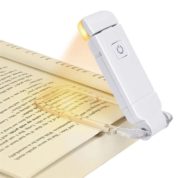 1-2x 2 Levels Reading Light Flexible USB LED Clip On Book Rechargeable Lamp