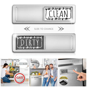 Clean Dirty Dishwasher Magnet Indicator Sign Non-Scratch Simple Sliding Kitchen