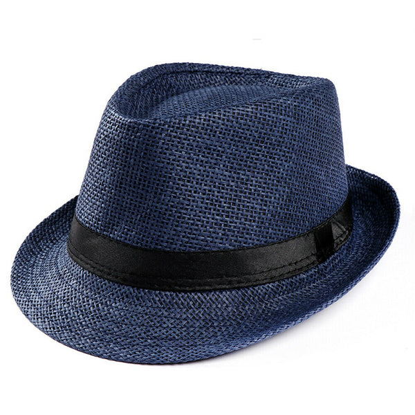 Unisex Men Women FOR Fedora Trilby Wide Brim Straw Cap Beach Sun Gentleman Hat