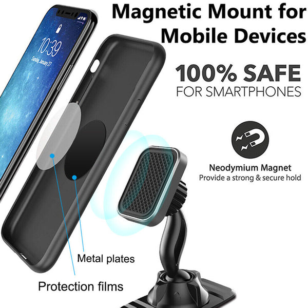 Universal 360d Magnetic Car Phone Mount Holder Dashboard Windshield Mobile Phone