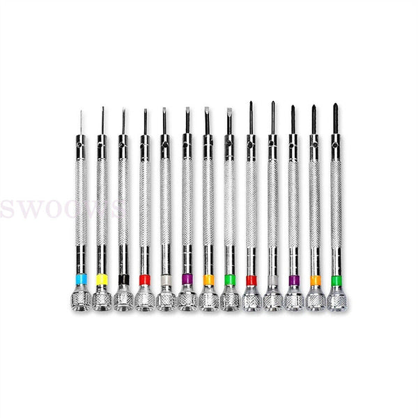 13PCS 0.6-2.0mm Slotted Cross Screwdriver Set Watchmakers Watch Repair Tools