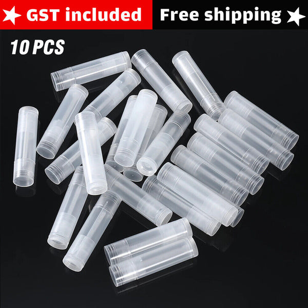 10PCS DIY 5g Clear Empty Lipstick Caps Transparent Container Lip Balm Tubes