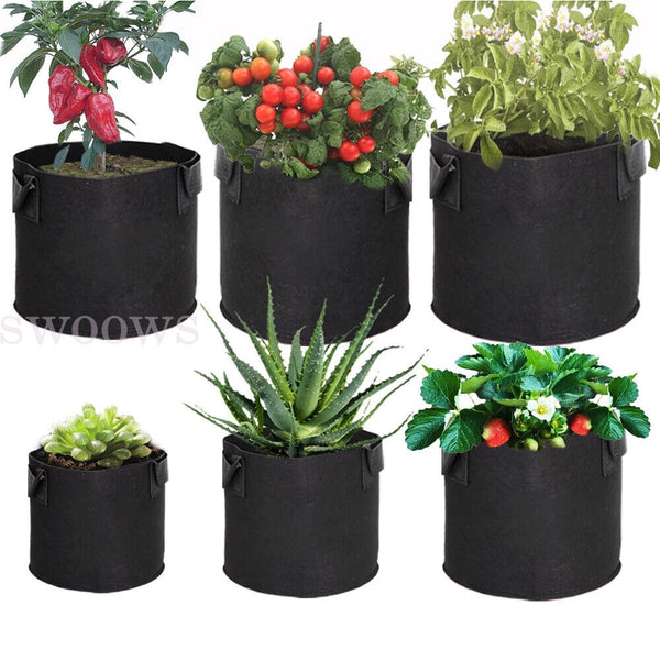 Up to 20pcs Fabric Plant Pots Grow Bags with Handles 3 5 10 20 Gallon