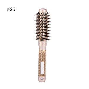 Thermal Ceramic Ionic Round Barrel Hair Brush Comb with Boar Bristle Salon Brush