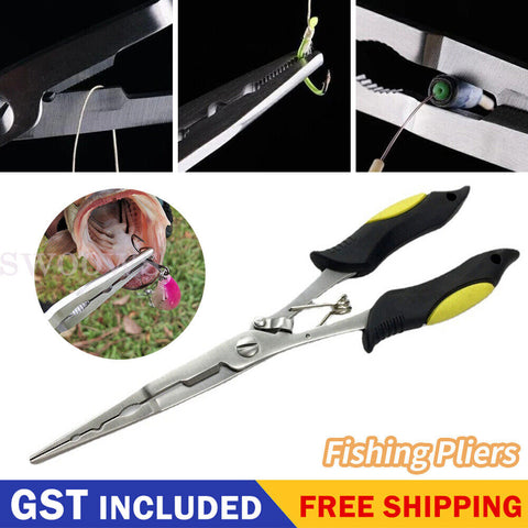 Stainless Steel Fishing Pliers Fish Hook Pliers Hook Remover Split Ring Plier