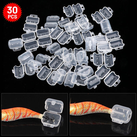 30Pcs Octopus Squid Fishing Lures Jig Hook Protector Cover Prawn Bait Safety Cap