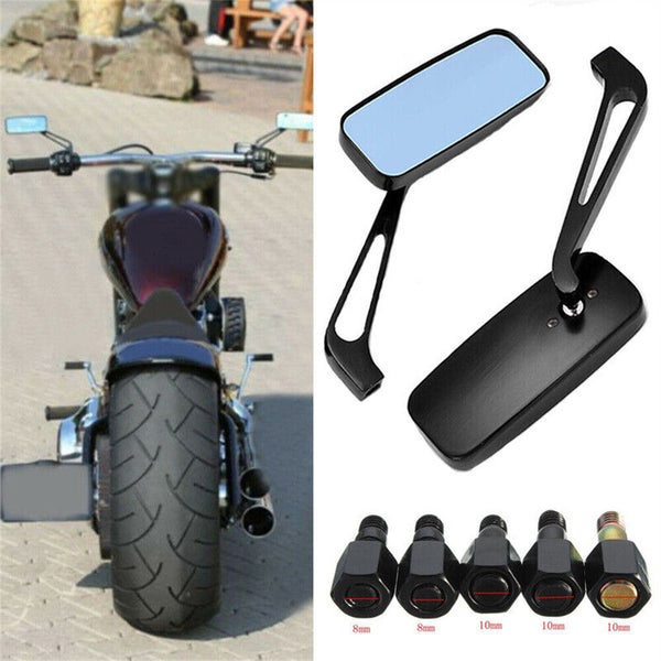 8/10mm MOTORCYCLE MIRRORS For CHOPPER CRUISER BOBBER CAFE RACER SCRAMBLWER.