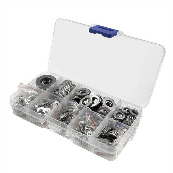 600pcs 304 Stainless Steel Flat Washer Washers Assortment Set Value Kit M2 - M12