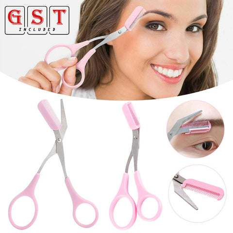 Eyebrow Trimmer Scissor Comb Trimming Hair Grooming Cutter Eyelash Remover Tool