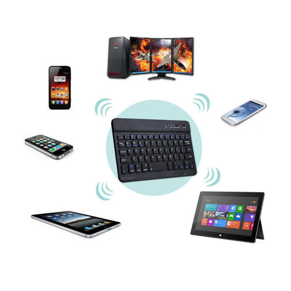 Ultra Slim Bluetooth Wireless Keyboard For Apple iPad iPhone Android Windows