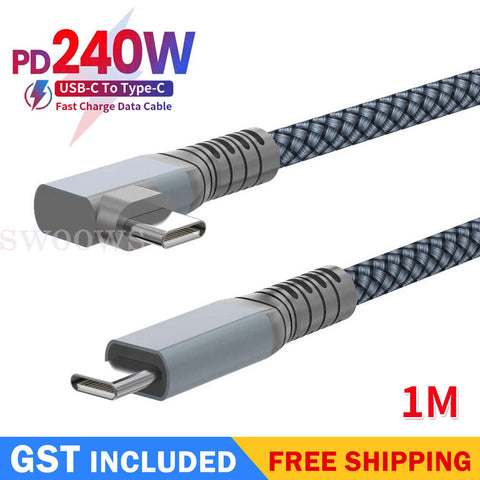 240W USB-C To Type-C Fast Charging Cable Data Cord For Samsung Huawei MacBook 1M