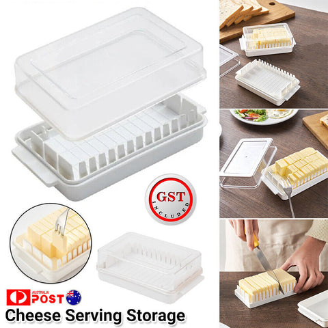 Plastic Box Storage Case Food Butter Cheese Serving Storage Dish Container