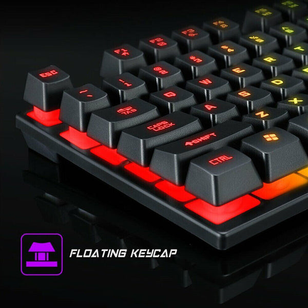 Wired USB Mechanical Gaming 104 Keys Keyboard RGB LED Backlit For Windows PC