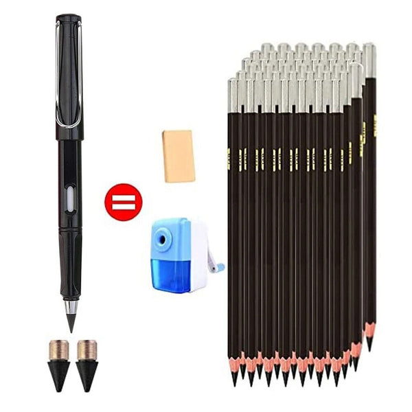 2PCS Office Everlasting Pencil Eternal Metal Pen Inkless Pen Painting Student