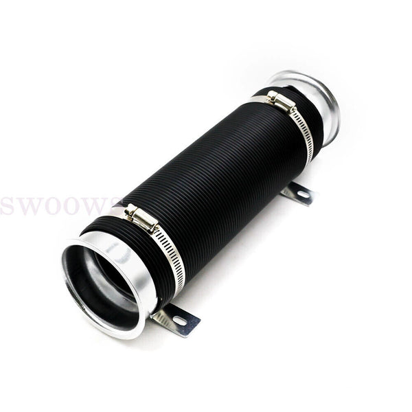 Universal 3in Flexible Car Cold Air Intake Hose Filter Pipe Telescopic Tube Kit