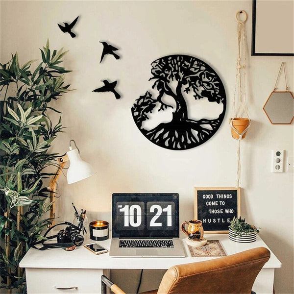 Tree of Life Wall Decor Metal Wall Art Family Tree Wall Decor with 3 Bird tytIy