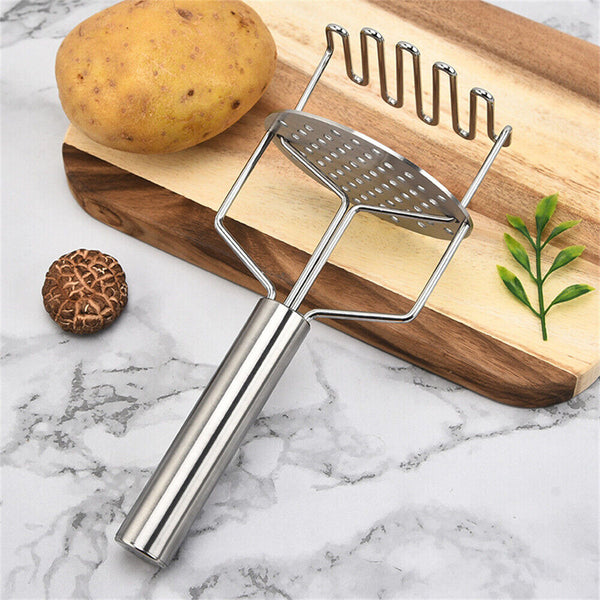 Potatoe Fruit Kitchen Potato Masher Vegetable Press Crusher Stainless Steel Tool