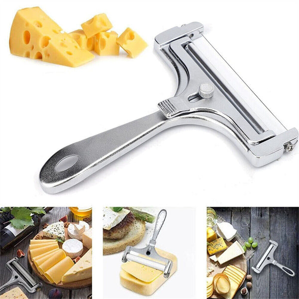 2x Adjustable Cheese Slicer Stainless Steel Wire Cheese Cutter Kitchen Cooking