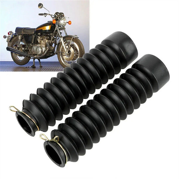 Motorcycle Rubber Front Fork Cover Dust Gaiters Gaitor Boot Shock Absorber Black