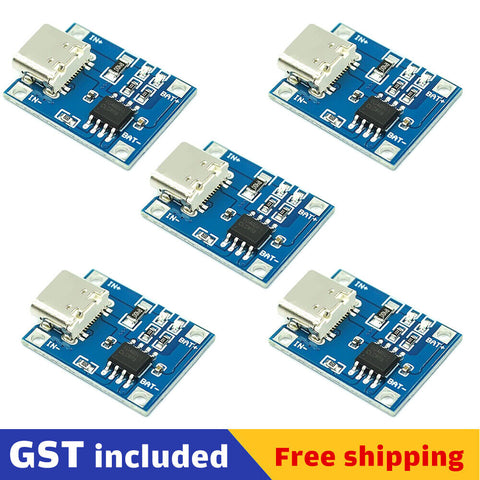 5x TYPE-C Micro USB 18650 TP4056 Charger Module Lithium Battery Charging Board A