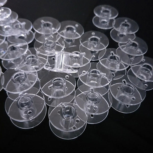 50x Plastic Empty Bobbins for Sewing Machine Janome Brother Elna Singer Bobbins