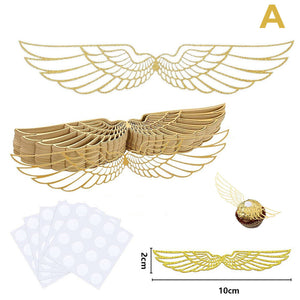 12/24 Hollowed Wings Cupcake Toppers For Harry Potter Wizard Golden Snitch Party