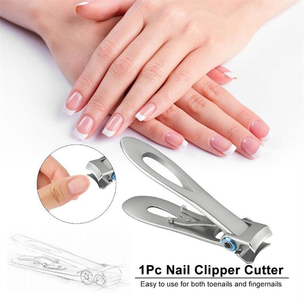 Men Women Stainless Steel Thick Nail Clipper Finger Toe Cutter With Metal Case