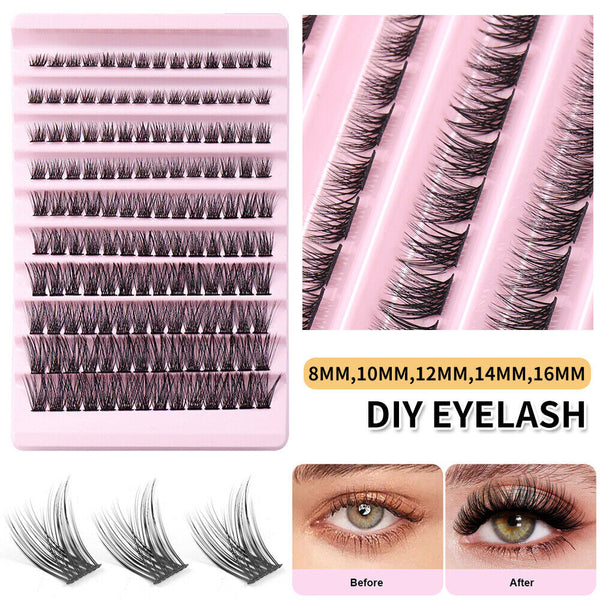 140Pcs Natural Lashes Wispy Lash Extension Clusters DIY Eyelash Extensions