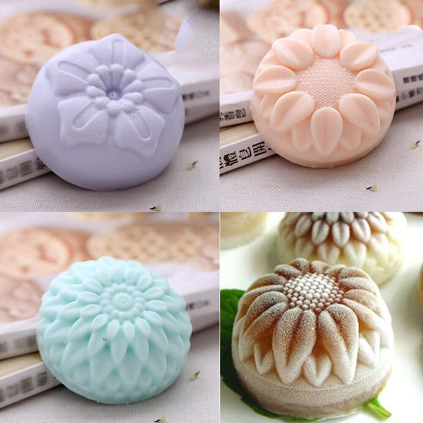 6 Cavity Flower Shaped Silicone DIY Handmade Soap Candle Cake Mold Supplies