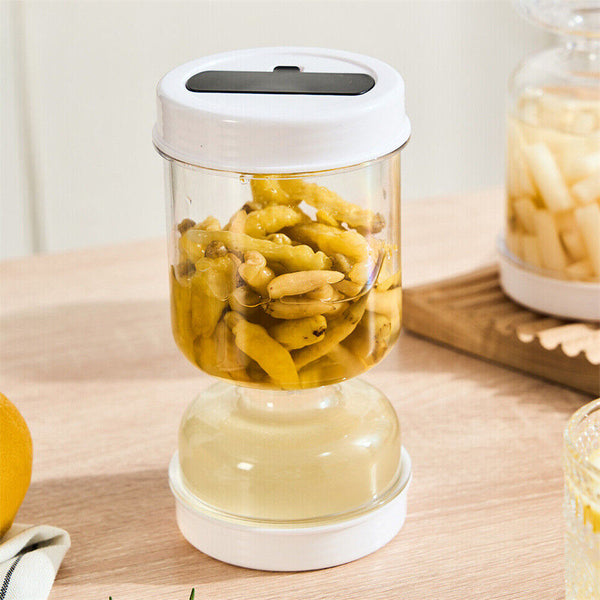 Pickle Jar Hourglass Can Dry Wet Separation Flip Airtight Food Storage Container