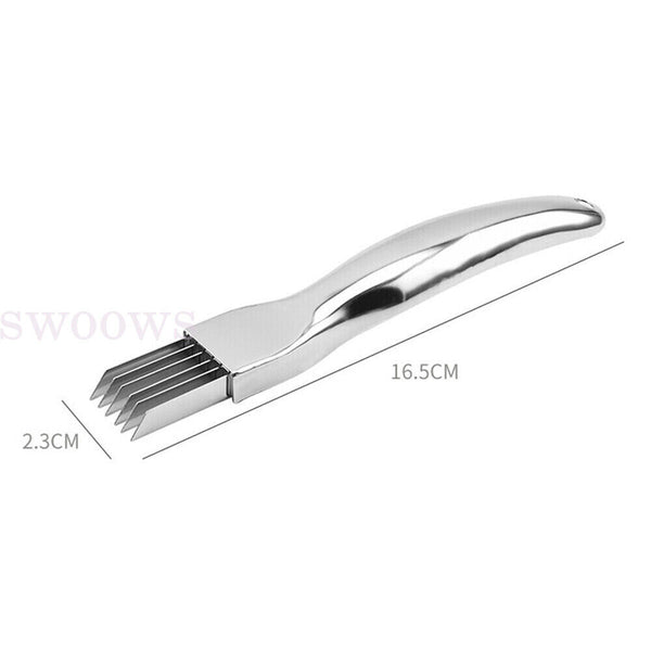 Stainless Steel Vegetable Fruit Onion Slicer Knife Cutter Shredder Tool Kitchen