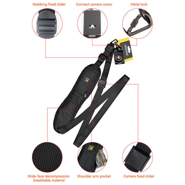 2x Universal Cameras Single Shoulder Quick Strap Sling Camera Belt For Slr Dslr