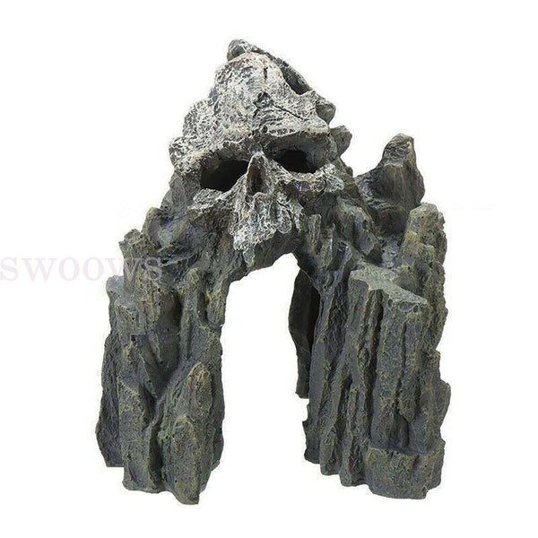 Aquarium Skull Mountain Cave Rockery Ornament Fish Tank Landscape Stone