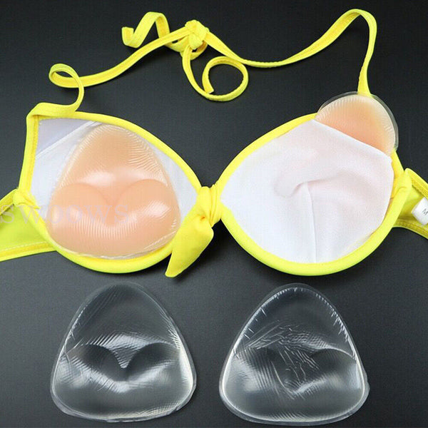 Triangle Push-up Silicone Bra Inserts Breasts Pad Bikini Bra Cleavage Enhancers