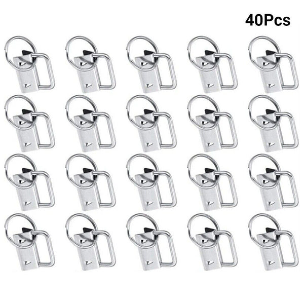 40pcs 26.5MM Silvery Key Fob Hardware Key Fob Keychain Wristlet With Split Ring