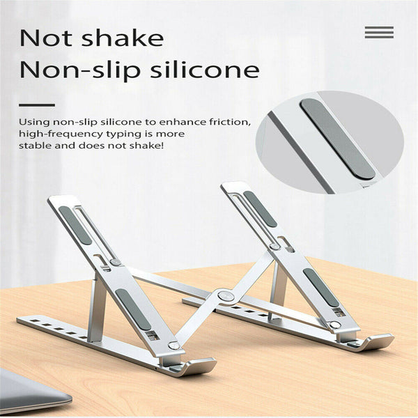 Portable Adjustable Metal Laptop Stand Foldable Desktop Tripod Tray NEW