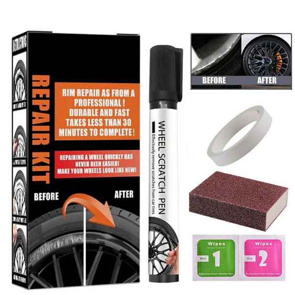 Universal Black Wheel Scratch Repair Touch Up Kit Car Rim Scratch Repair Kit NEW